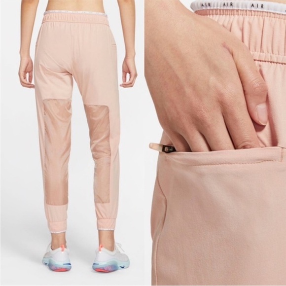 Nike Air Stone Pale Pink Mesh Detail Running Pants or Joggers Size Medium - Picture 12 of 16
